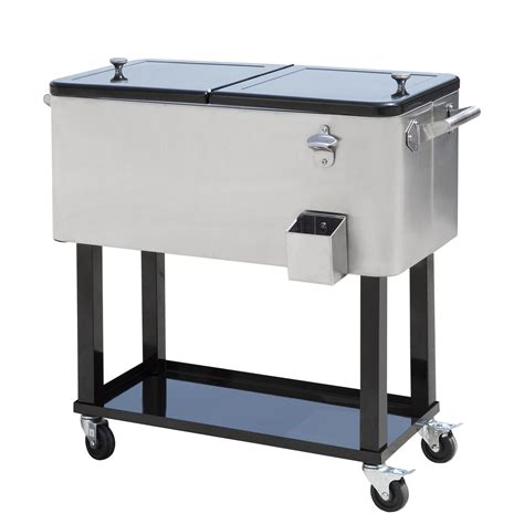 stainless steel ice box on wheels|portable ice chest on wheels.